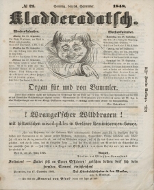 Kladderadatsch, 1. Jahrgang, Sonntag, 24. September 1848, Nr. 21