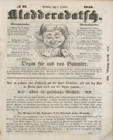 Kladderadatsch, 1. Jahrgang, Sonntag, 1. Oktober 1848, Nr. 22