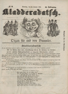 Kladderadatsch, 2. Jahrgang, Sonntag, 14. Januar 1849, Nr. 2