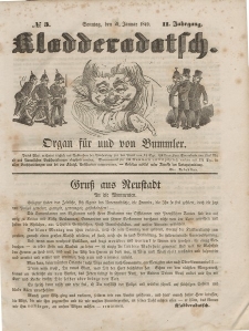 Kladderadatsch, 2. Jahrgang, Sonntag, 21. Januar 1849, Nr. 3