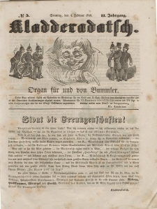 Kladderadatsch, 2. Jahrgang, Sonntag, 4. Februar 1849, Nr. 5