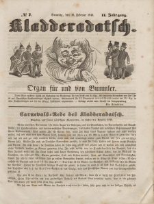 Kladderadatsch, 2. Jahrgang, Sonntag, 18. Februar 1849, Nr. 7