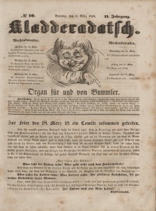 Kladderadatsch, 2. Jahrgang, Sonntag, 11. März 1849, Nr. 10