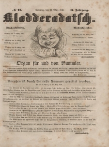 Kladderadatsch, 2. Jahrgang, Sonntag, 18. März 1849, Nr. 11