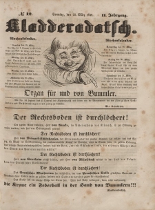 Kladderadatsch, 2. Jahrgang, Sonntag, 25. März 1849, Nr. 12