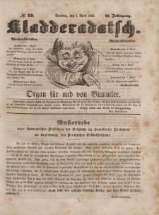 Kladderadatsch, 2. Jahrgang, Sonntag, 1. April 1849, Nr. 13