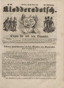 Kladderadatsch, 2. Jahrgang, Sonntag, 29. April 1849, Nr. 17