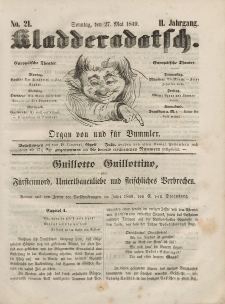Kladderadatsch, 2. Jahrgang, Sonntag, 27. Mai 1849, Nr. 21