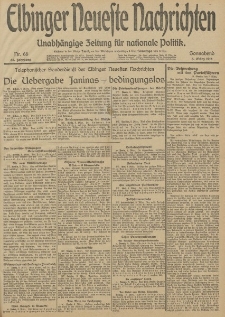 Elbinger Neueste Nachrichten, Nr. 66 Sonnabend 8 März 1913 65. Jahrgang