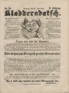 Kladderadatsch, 2. Jahrgang, Sonntag, 27. Juni 1849, Nr. 26