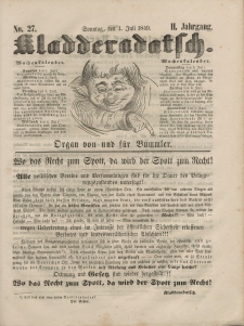 Kladderadatsch, 2. Jahrgang, Sonntag, 1. Juli 1849, Nr. 27