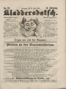 Kladderadatsch, 2. Jahrgang, Sonntag, 8. Juli 1849, Nr. 28