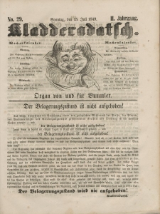 Kladderadatsch, 2. Jahrgang, Sonntag, 15. Juli 1849, Nr. 29