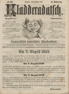Kladderadatsch, 2. Jahrgang, Sonntag, 5. August 1849, Nr. 32