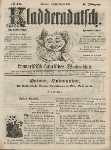 Kladderadatsch, 2. Jahrgang, Sonntag, 19. August 1849, Nr. 34