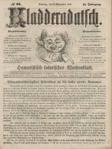 Kladderadatsch, 2. Jahrgang, Sonntag, 2. September 1849, Nr. 36