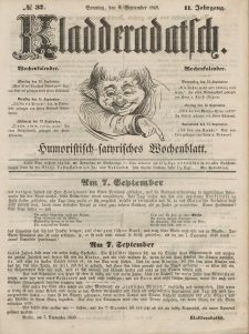 Kladderadatsch, 2. Jahrgang, Sonntag, 9. September 1849, Nr. 37