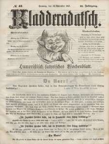 Kladderadatsch, 2. Jahrgang, Sonntag, 18. November 1849, Nr. 47