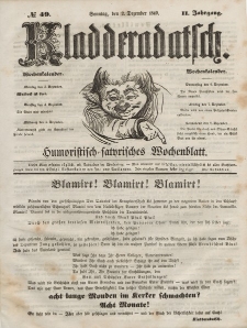 Kladderadatsch, 2. Jahrgang, Sonntag, 2. Dezember 1849, Nr. 49