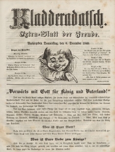 Kladderadatsch, 2. Jahrgang, Donnerstag, 6. Dezember 1849, Nr.Extra-Blatt