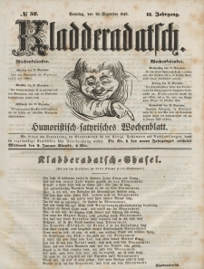 Kladderadatsch, 2. Jahrgang, Sonntag, 23. Dezember 1849, Nr. 52