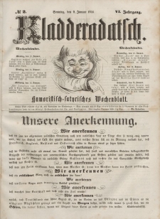 Kladderadatsch, 6. Jahrgang, Sonntag, 9. Januar 1853, Nr. 2