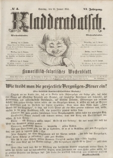 Kladderadatsch, 6. Jahrgang, Sonntag, 23. Januar 1853, Nr. 4