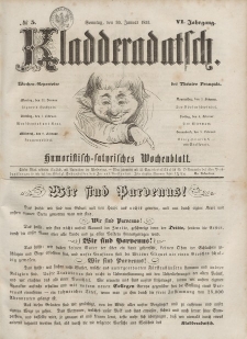 Kladderadatsch, 6. Jahrgang, Sonntag, 30. Januar 1853, Nr. 5