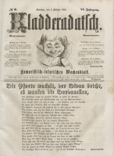Kladderadatsch, 6. Jahrgang, Sonntag, 6. Februar 1853, Nr. 6