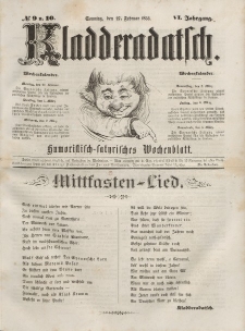 Kladderadatsch, 6. Jahrgang, Sonntag, 27. Februar 1853, Nr. 9/10