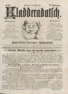 Kladderadatsch, 6. Jahrgang, Sonntag, 10. April 1853, Nr. 17