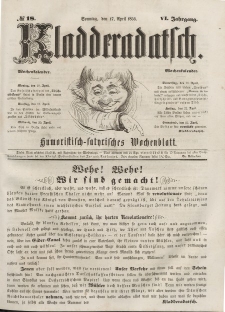 Kladderadatsch, 6. Jahrgang, Sonntag, 17. April 1853, Nr. 18