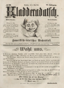 Kladderadatsch, 6. Jahrgang, Sonntag, 1. Mai 1853, Nr. 20