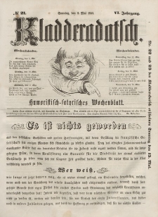 Kladderadatsch, 6. Jahrgang, Sonntag, 8. Mai 1853, Nr. 21