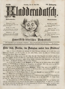 Kladderadatsch, 6. Jahrgang, Sonntag, 29. Mai 1853, Nr. 25