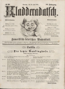 Kladderadatsch, 6. Jahrgang, Sonntag, 12. Juni 1853, Nr. 27