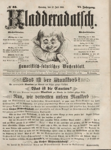 Kladderadatsch, 6. Jahrgang, Sonntag, 17. Juli 1853, Nr. 33