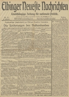 Elbinger Neueste Nachrichten, Nr. 72 Freitag 14 März 1913 65. Jahrgang