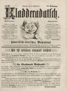 Kladderadatsch, 6. Jahrgang, Sonntag, 14. August 1853, Nr. 37