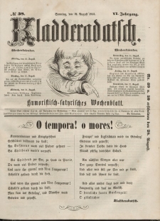 Kladderadatsch, 6. Jahrgang, Sonntag, 21. August 1853, Nr. 38