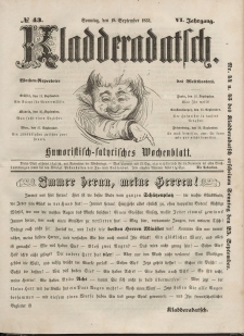 Kladderadatsch, 6. Jahrgang, Sonntag, 18. September 1853, Nr. 43