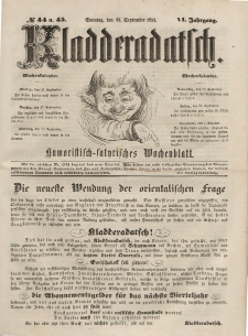 Kladderadatsch, 6. Jahrgang, Sonntag, 25. September 1853, Nr. 44/45