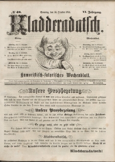 Kladderadatsch, 6. Jahrgang, Sonntag, 16. Oktober 1853, Nr. 48
