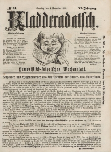 Kladderadatsch, 6. Jahrgang, Sonntag, 6. November 1853, Nr. 51