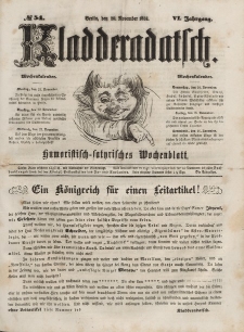 Kladderadatsch, 6. Jahrgang, Sonntag, 20. November 1853, Nr. 54