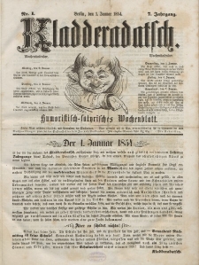 Kladderadatsch, 7. Jahrgang, 1. Januar 1854, Nr. 1
