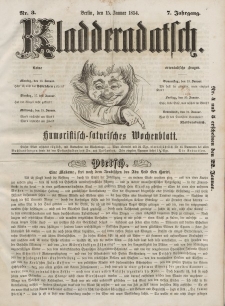 Kladderadatsch, 7. Jahrgang, 15. Januar 1854, Nr. 3