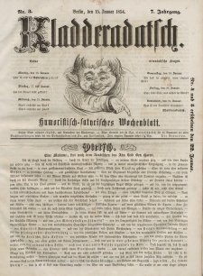 Kladderadatsch, 7. Jahrgang, 15. Januar 1854, Nr. 3
