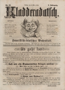 Kladderadatsch, 7. Jahrgang, 5. März 1854, Nr. 11
