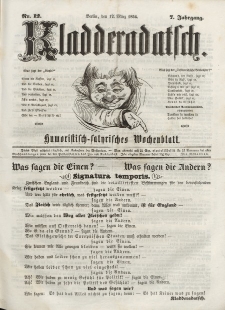 Kladderadatsch, 7. Jahrgang, 12. März 1854, Nr. 12